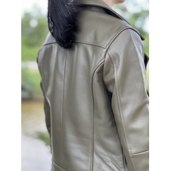 LEATHER JACKETS LADY _ MILITARY GREEN 3